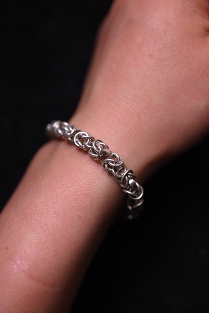 Vintage byzantin silver chain bracelet