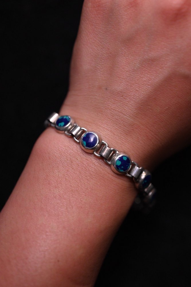 Mexico vintage silver  stone bracelet