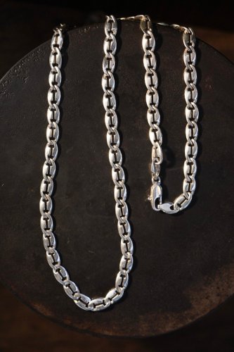 Italy vintage silver chain necklace