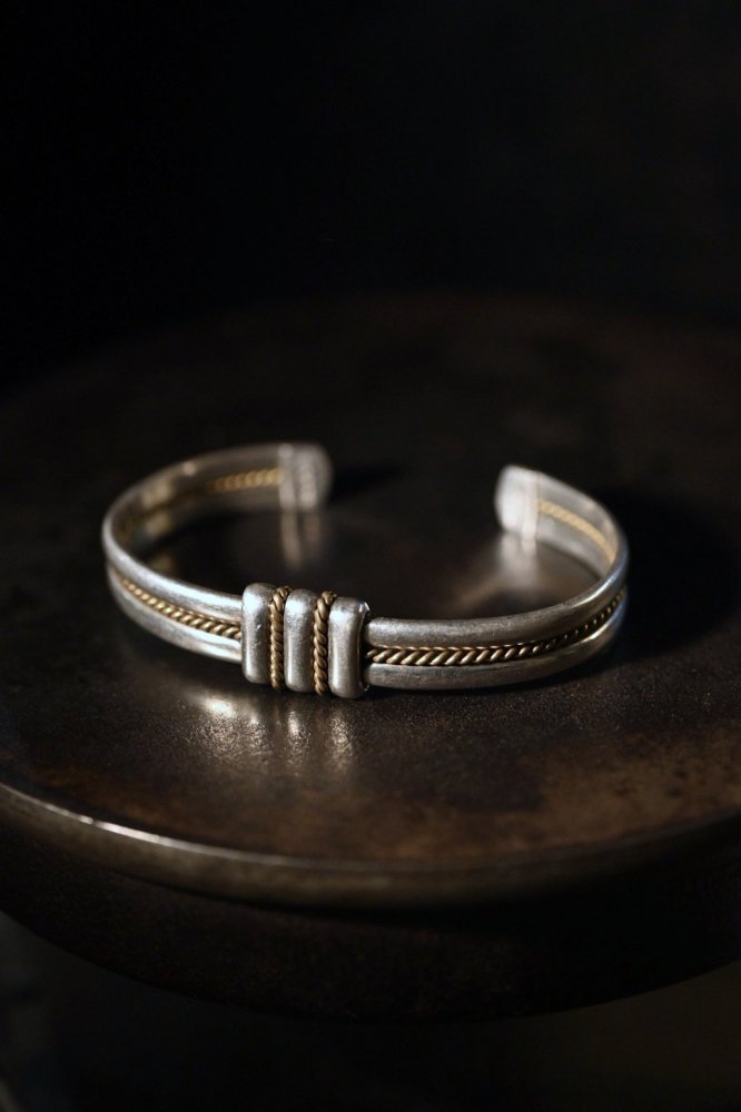 Mexico vintage silver  brass bangle