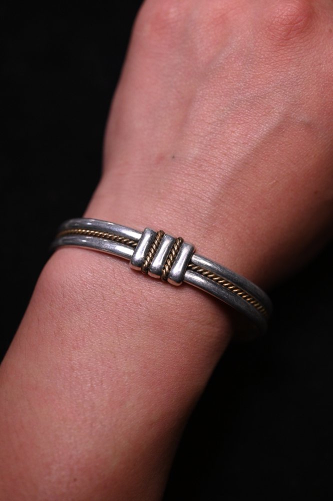 Mexico vintage silver  brass bangle