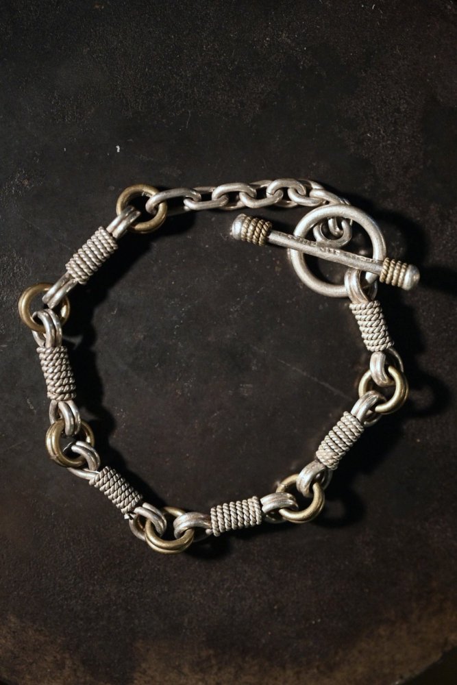 Mexico vintage silver × brass bracelet