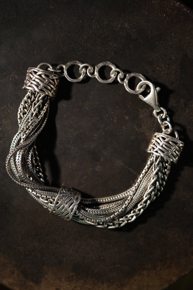 Vintage heavy silver multiple chain bracelet