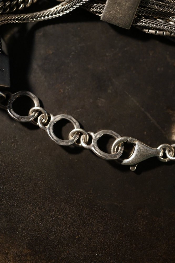 Vintage heavy silver multiple chain bracelet