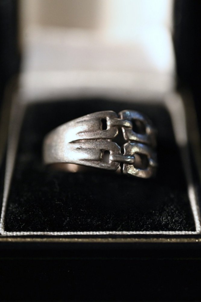 Vintage chain design silver ring