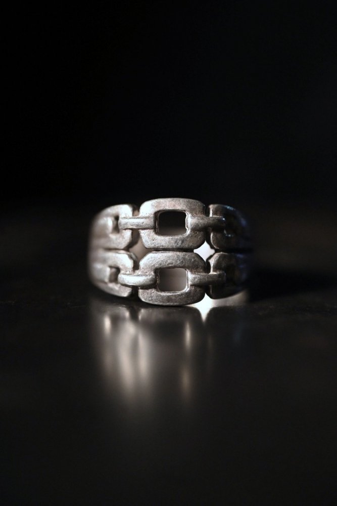 Vintage chain design silver ring