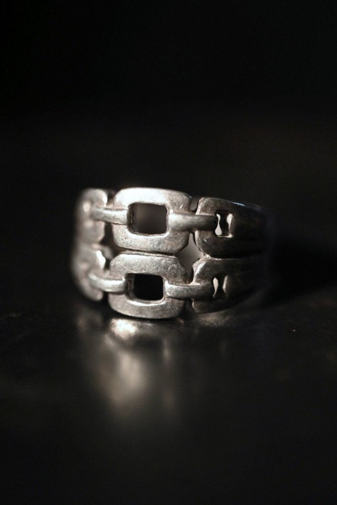 Vintage chain design silver ring