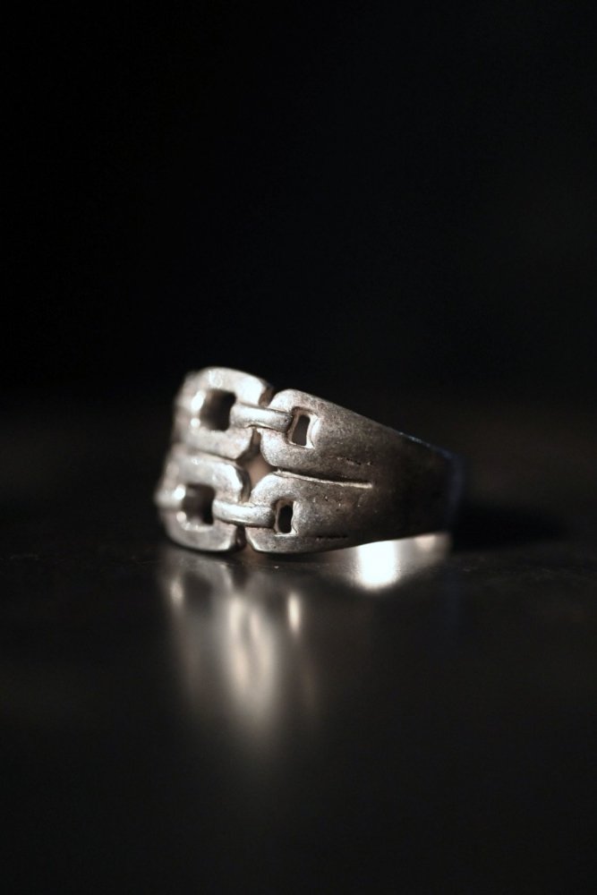 Vintage chain design silver ring