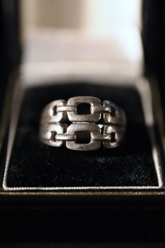 Vintage chain design silver ring