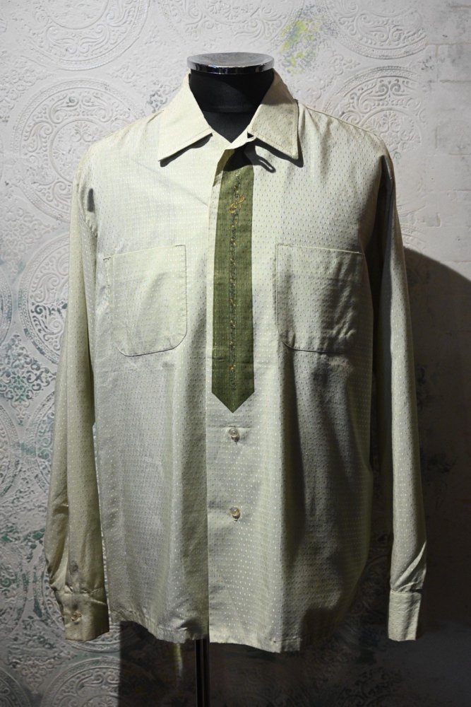 us 1960's tie printed cotton shirt