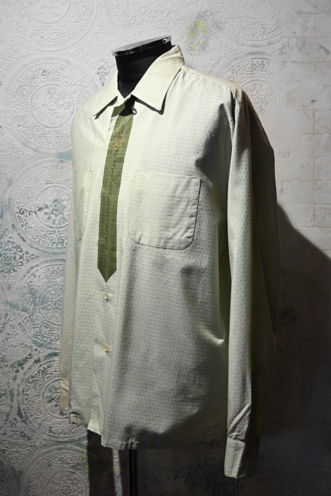 us 1960's tie printed cotton shirt