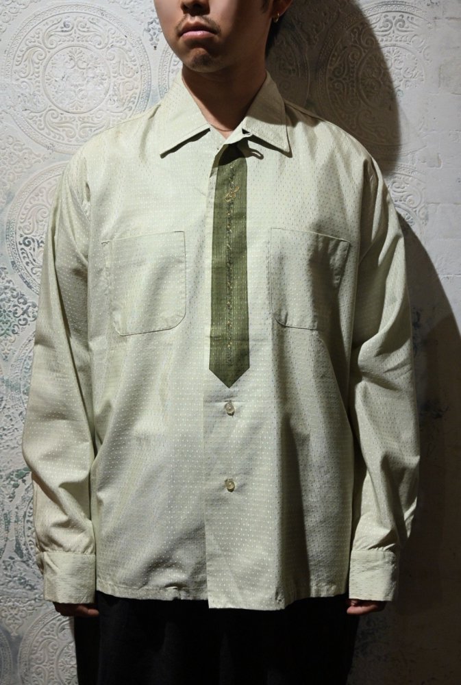 us 1960's tie printed cotton shirt