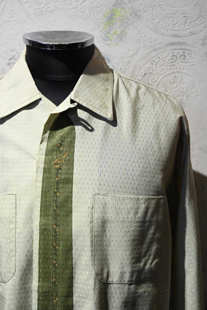 us 1960's tie printed cotton shirt