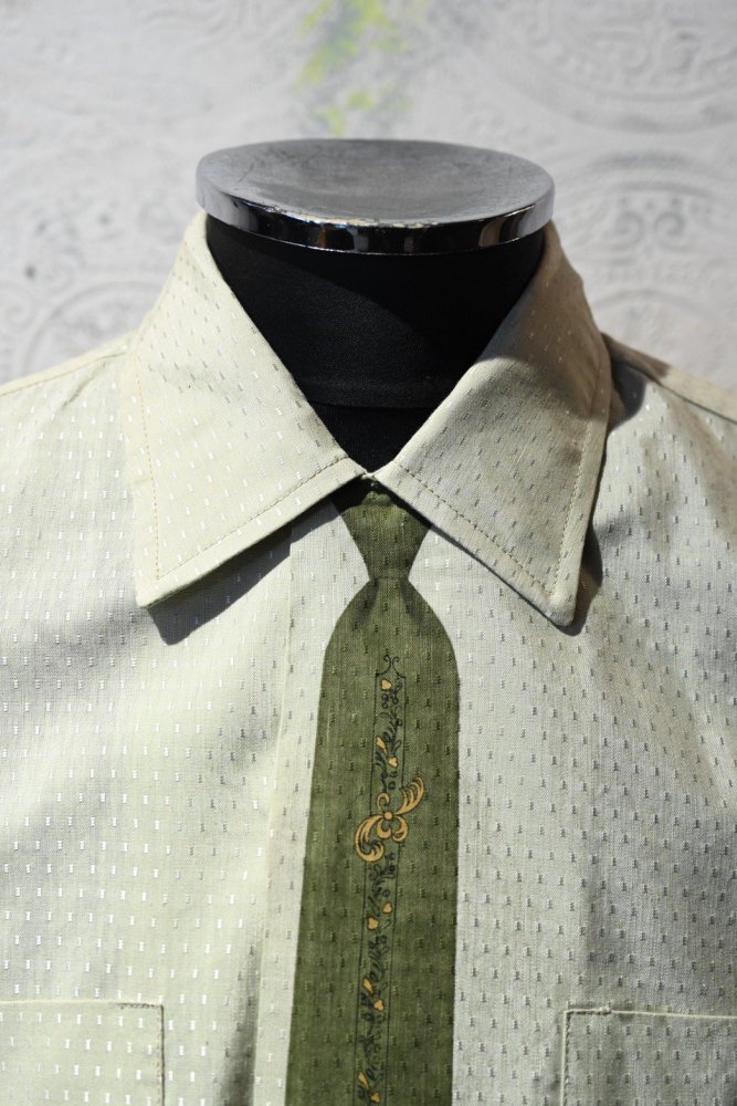 us 1960's tie printed cotton shirt