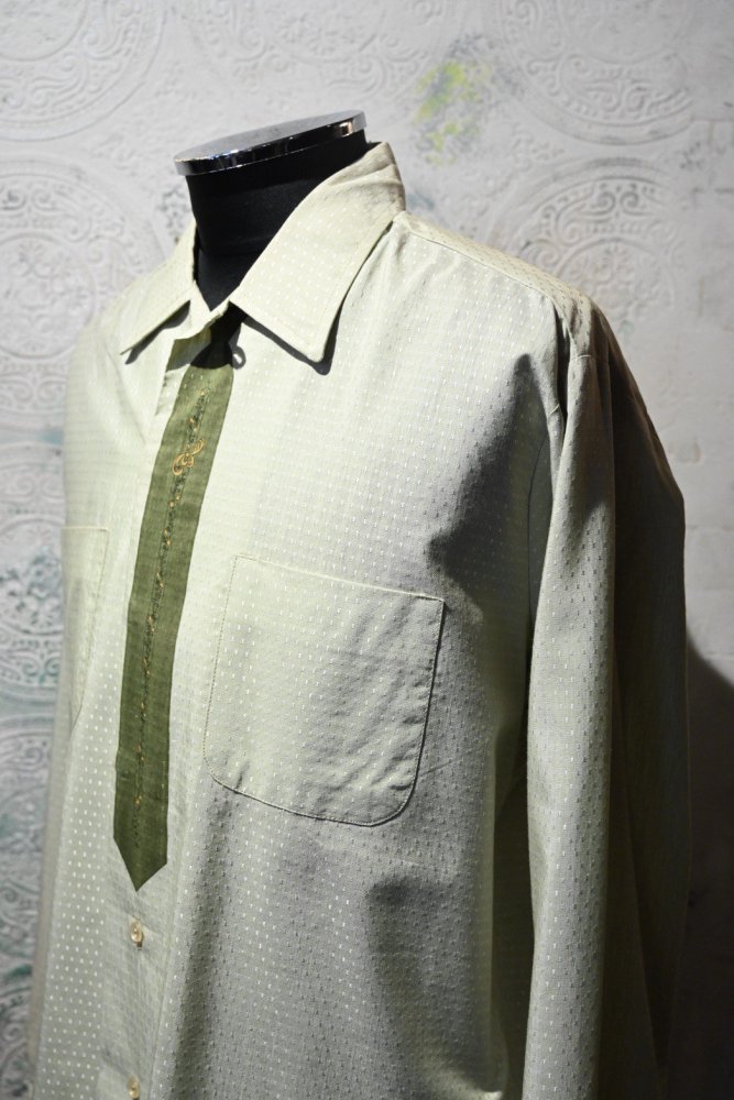 us 1960's tie printed cotton shirt