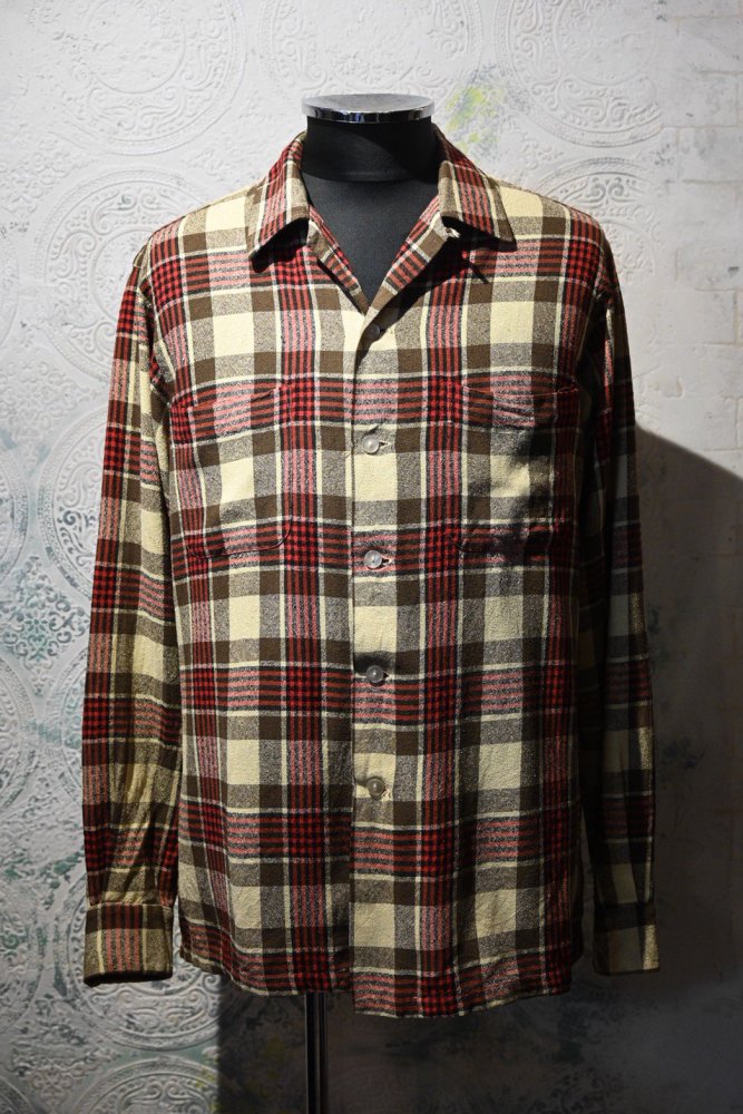 us 1960's silk nep check shirt