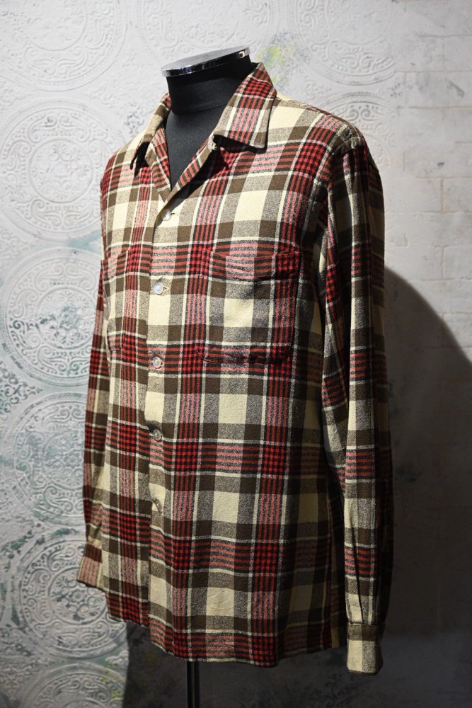 us 1960's silk nep check shirt