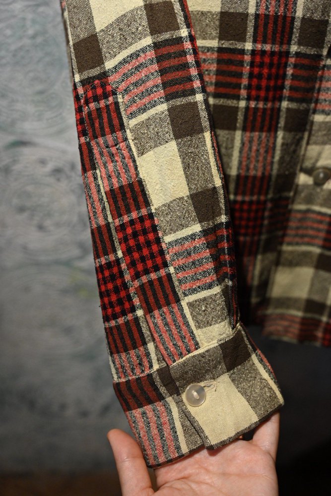 us 1960's silk nep check shirt