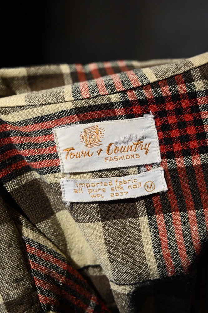 us 1960's silk nep check shirt