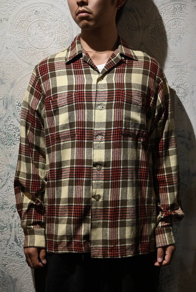 us 1960's silk nep check shirt