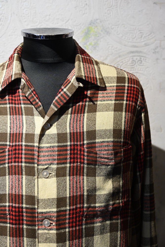 us 1960's silk nep check shirt