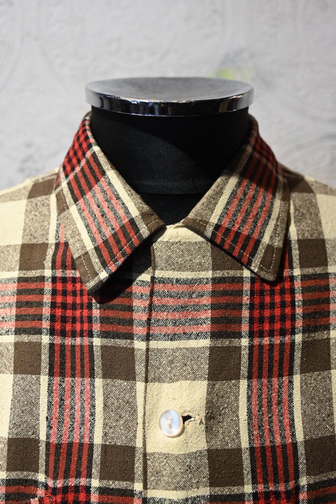 us 1960's silk nep check shirt