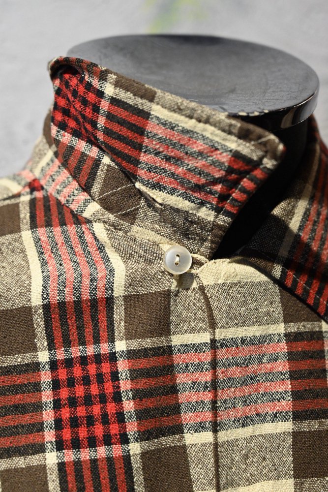 us 1960's silk nep check shirt