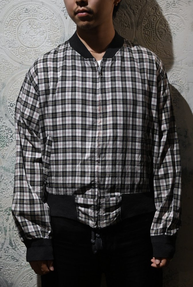 us 1960's cotton check blouson