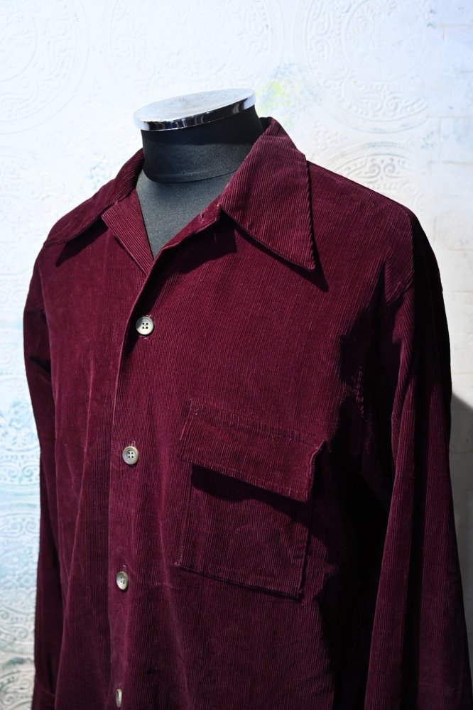  us 1950's open collar corduroy shirt