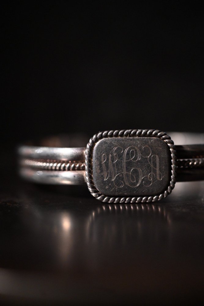 Mexico vintage silver initial bangle