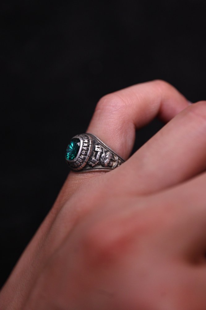 us 1980's silver college ring