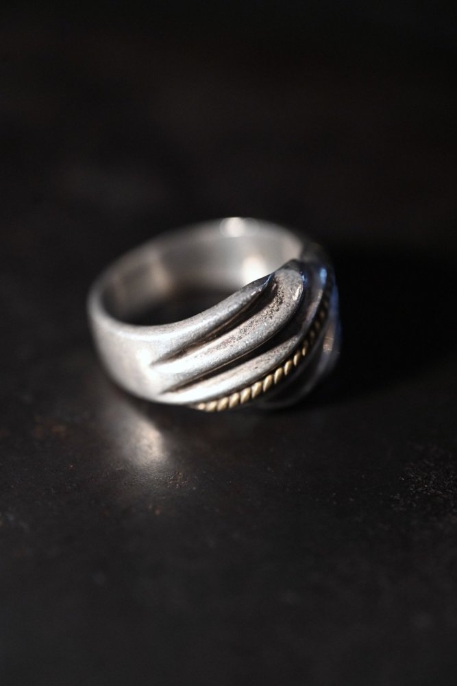 Mexico vintage silver  brass ring