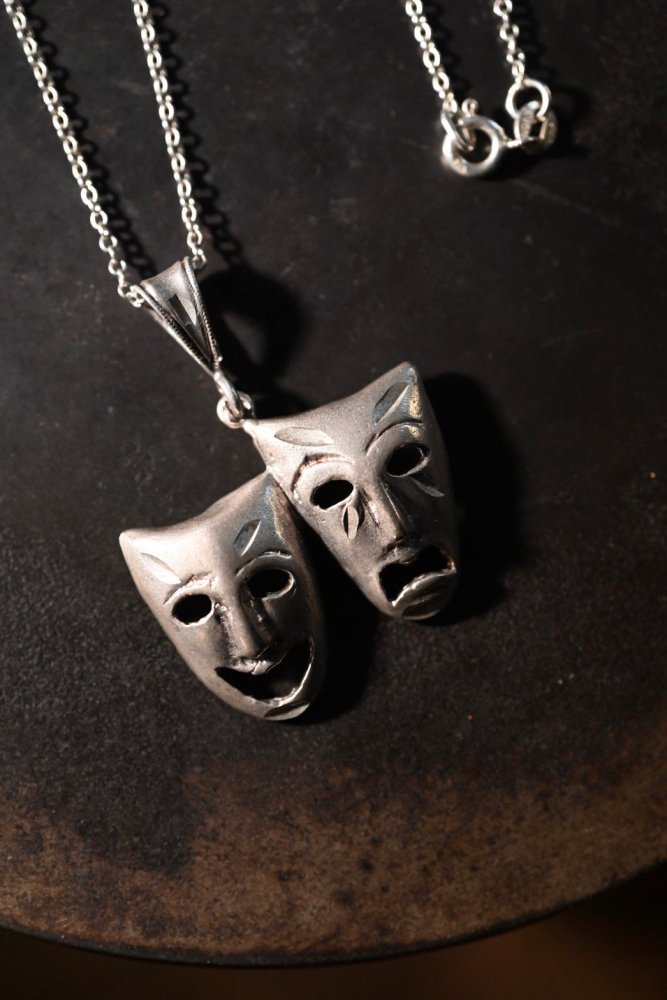 Vintage two face silver necklace