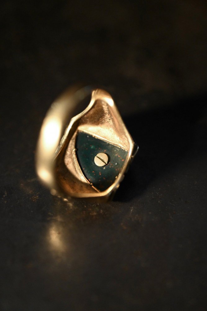 us 1930's~ 10K gold  blood stone ring