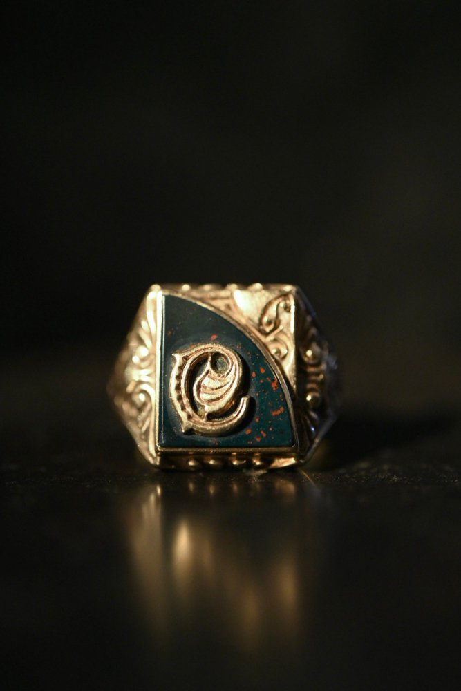 us 1930's~ 10K gold  blood stone ring