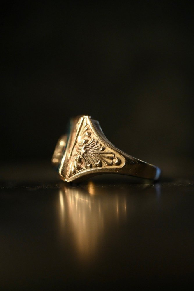 us 1930's~ 10K gold  blood stone ring