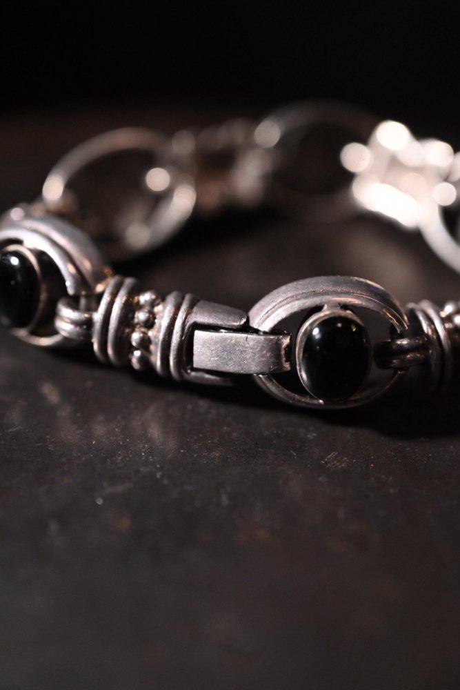 Mexico vintage silver  onyx bracelet