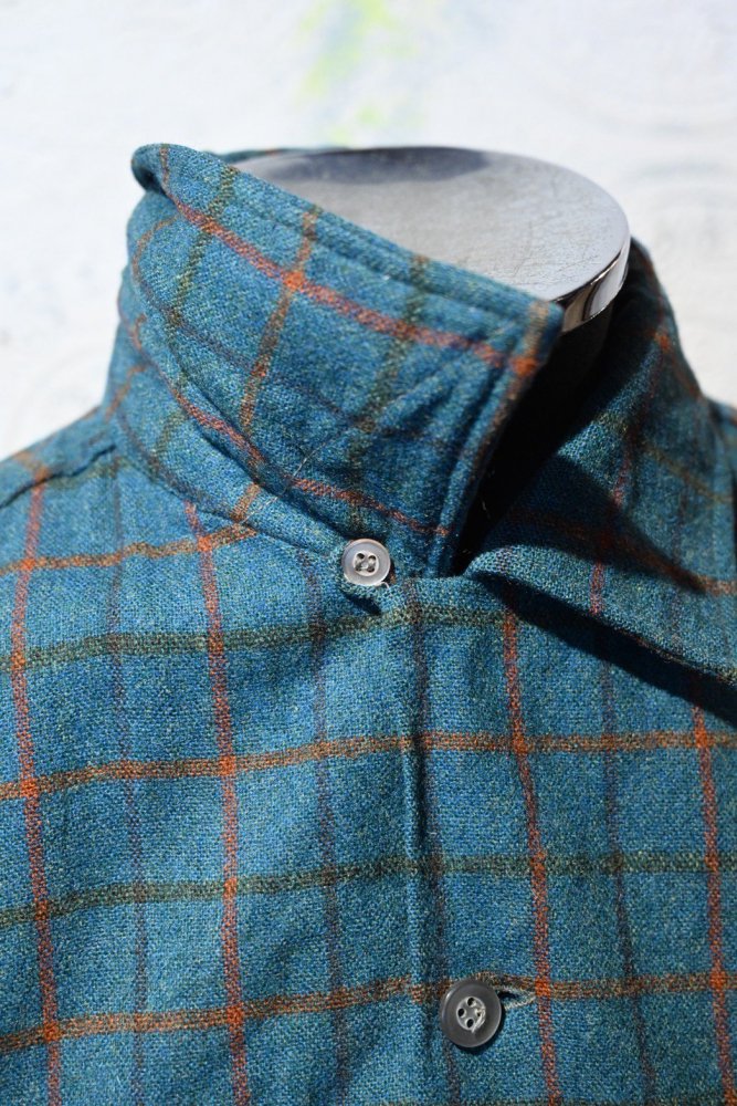 us 1960's~ wool nylon check shirt