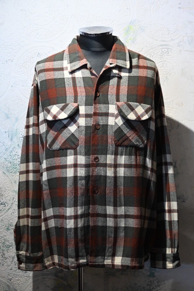 us 1960's wool nylon check shirt