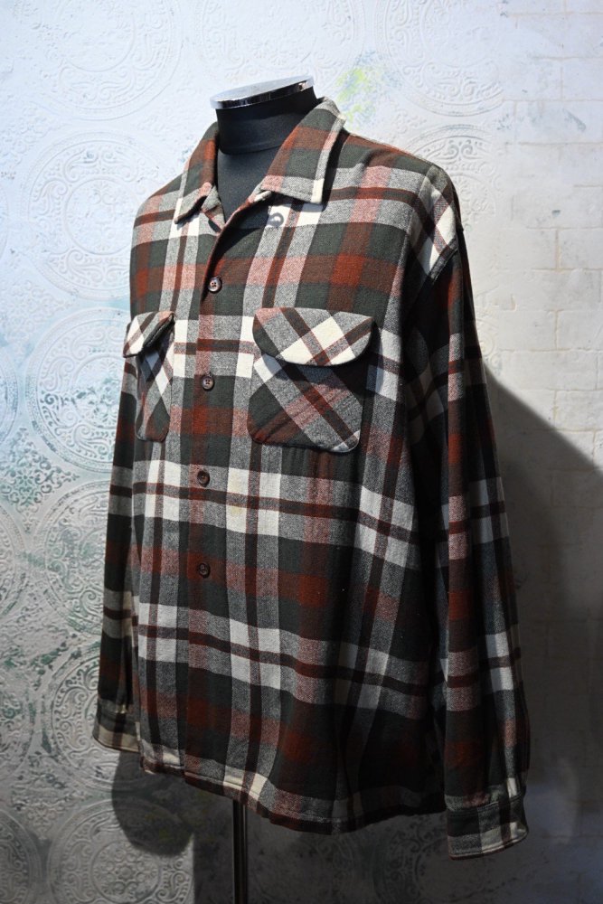 us 1960's wool nylon check shirt