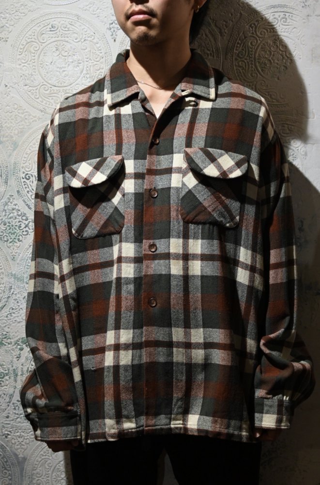 us 1960's wool nylon check shirt