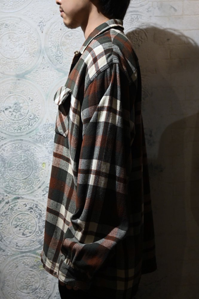 us 1960's wool nylon check shirt