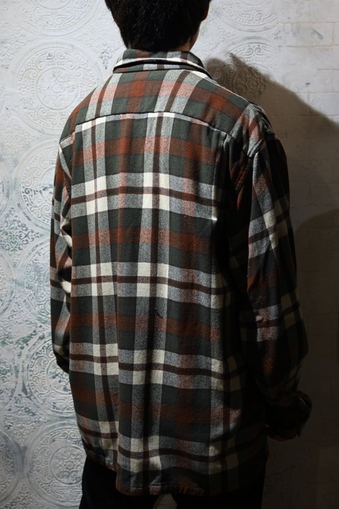 us 1960's wool nylon check shirt