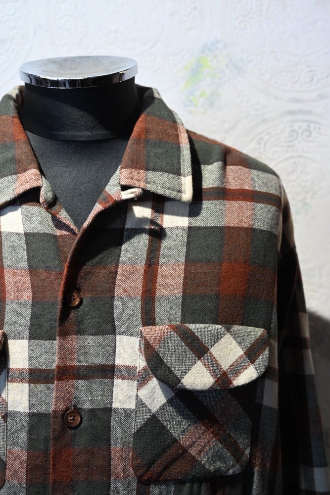 us 1960's wool nylon check shirt