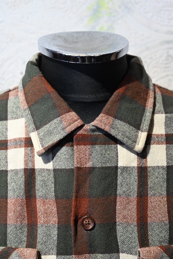 us 1960's wool nylon check shirt