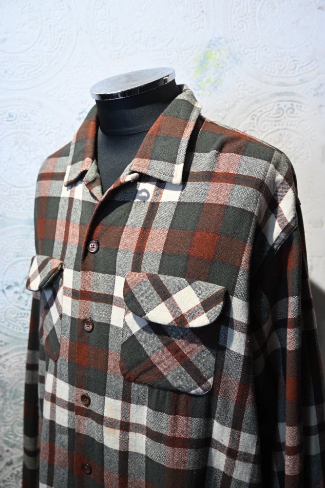 us 1960's wool nylon check shirt