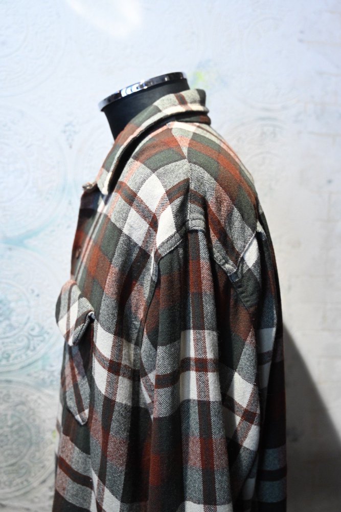 us 1960's wool nylon check shirt