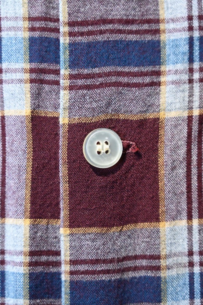 us 1960's~ rayon check shirt