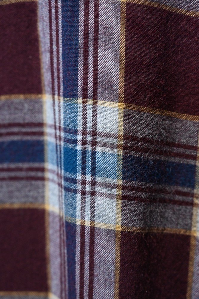 us 1960's~ rayon check shirt