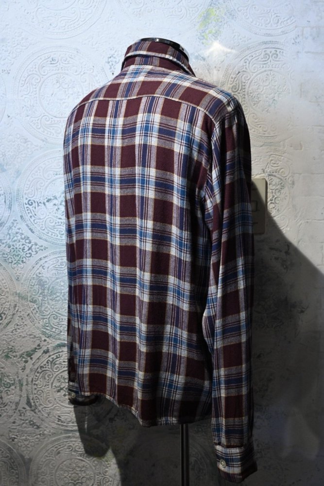 us 1960's~ rayon check shirt